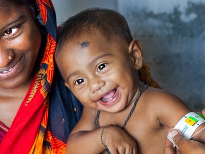 mother and baby at nutrition check