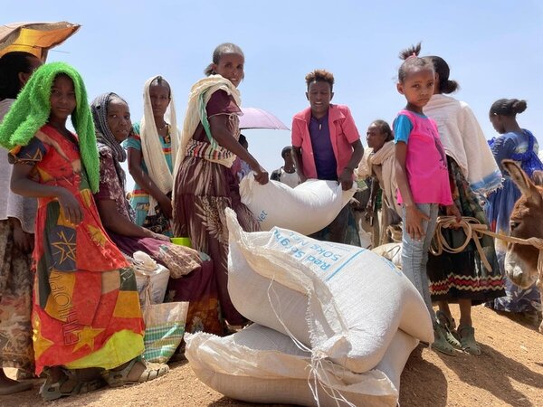 Food distribution point in Ethiopia