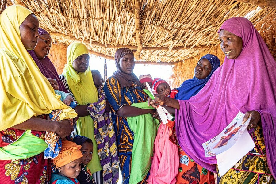 ニジェール：妊娠中や育児中の母親に栄養改善指導を行う女性