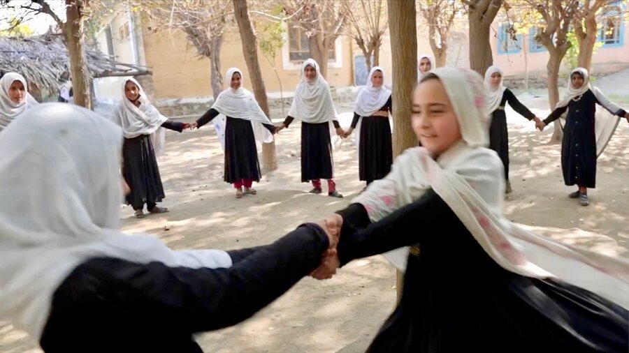 Primary school girls enjoy a class break in eastern Afghanistan. Photo: WFP/Sadeq Naseri