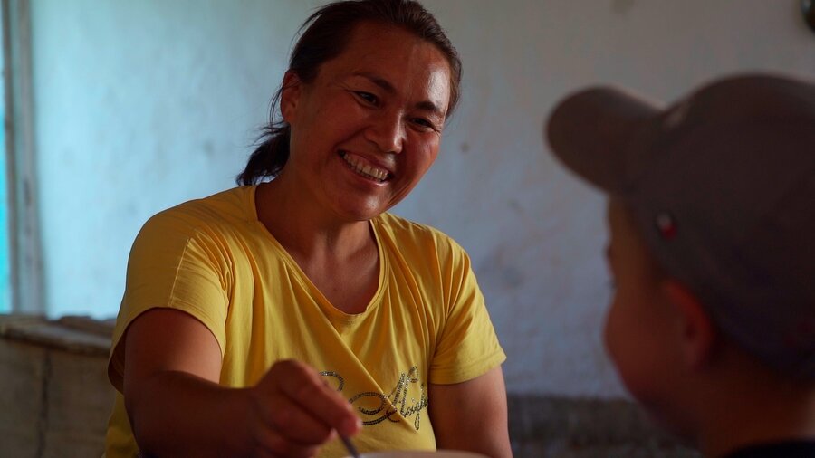 In northern Kyrgyzstan, many residents like Baktygul Karmyshakova have depended on agriculture to make ends meet. Photo: WFP