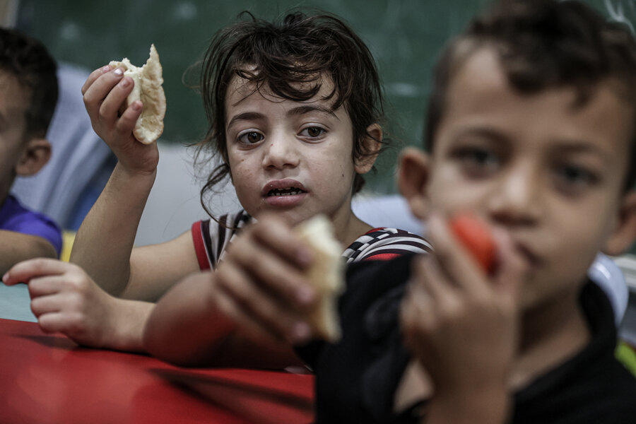 Children eating food