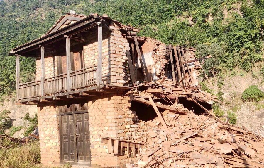 Home destroyed in Nepal
