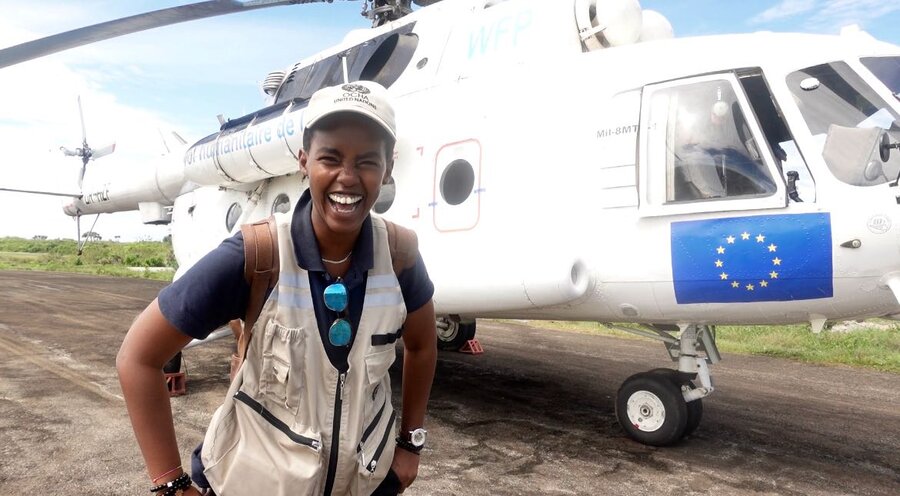 2023年にサイクロン「フレディ」で被災したマダガスカルで人々のニーズに応えるために、国連WFPが管理するEU人道支援航空便が非常に大きな役割を果たしたと話す国連人道問題調整事務所（OCHA）のモニア・イナシャカさん 。 Photo: WFP/Eleanora Ponti