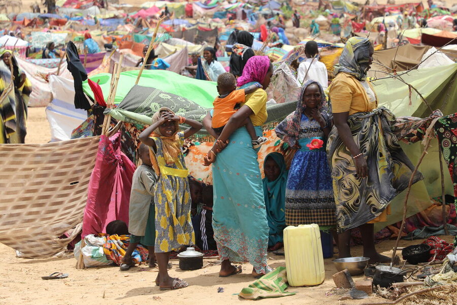 2023年4月にスーダンで戦闘が勃発して以来、チャドに流入したスーダンの難民はおよそ60万人にのぼる。 Photo: WFP/Eloge Mbaihondoum