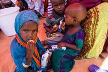 ソマリアの干ばつ被災地に支援物資を空輸