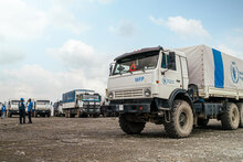 WFP/Abubakar Garelnabei. WFP Convoys heading from Port Sudan to Zamzam, Kadugli and Dilling to deliver lifesaving food aid to conflict affected communities. 