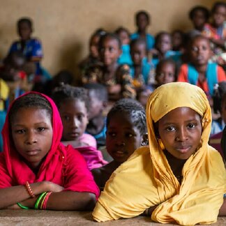 School children beneficiaries of the WFP school feeding program in Nioro, Mali