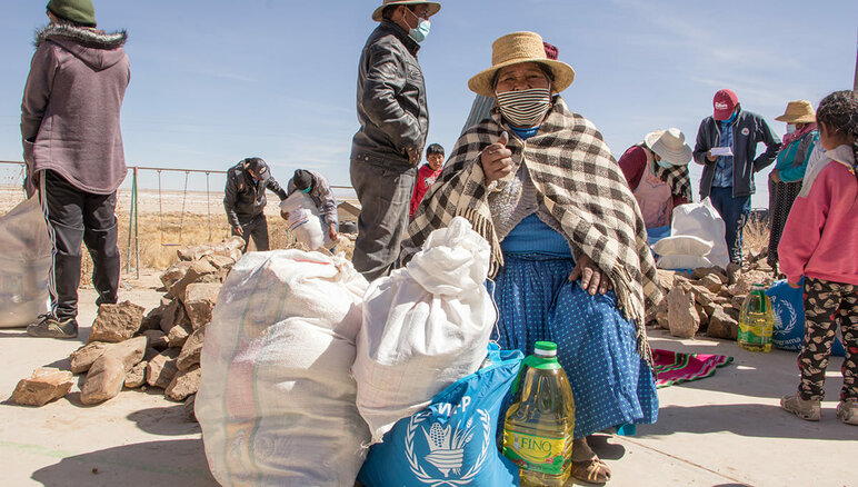 ウル・ムラトの先住民族の女性ウストキア。国連WFPはボリビアのオルロ、ラパス、コチャバンバで自立支援プログラム（Food Assistance for Assets）を通じて弱い立場にある人びとに支援を行っている。   写真：WFP/Morelia Eróstegui 